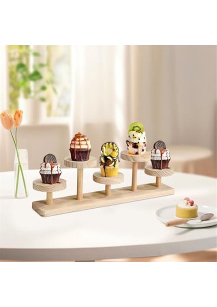 Ahşap Ekran Yükselticiler Standı 5 Katmanlı Ahşap Yükseltici Raf Parfüm Organizatör Figürleri Cupcake Masaüstü (Yurt Dışından) fırsatları