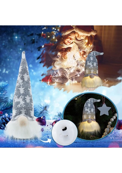 LED Işıklı Gnomes Noel Süslemeleri - Parlayan Peluş Gnome Bebek Süsleri Işıklar - Ağaç Dekoru-B (Yurt Dışından) fiyatları