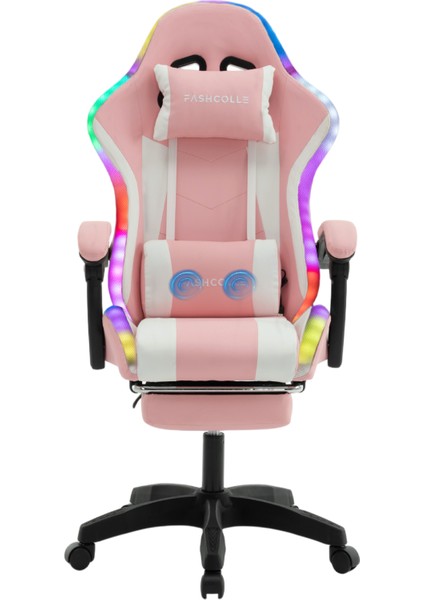 Pink Star Işıklı - Masaj Özellikli Oyuncu Koltuğu Pembe-Beyaz modelleri