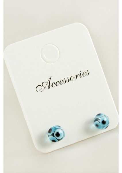 Resveq Nazar Top Cam Küpe-Açık Mavi fiyatları