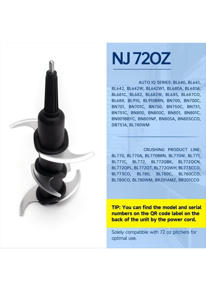 Ninja 72 Oz Sürahi Için Blender Bıçağı Yedeği, Nutri Ninja 1100W 1200W 1500W BL610 CT610 BL640 Için Yedek Parçalar (Yurt Dışından) modelleri