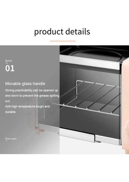 Mini Elektrikli Fırın Kızartma Izgara Tost Makinesi Kek Pişirme Makinesi Biftek Kızarmış Yumurta Omlet Kızartma Tavası Zamanlayıcı Ab Tak Pembe (Yurt Dışından) fırsatları