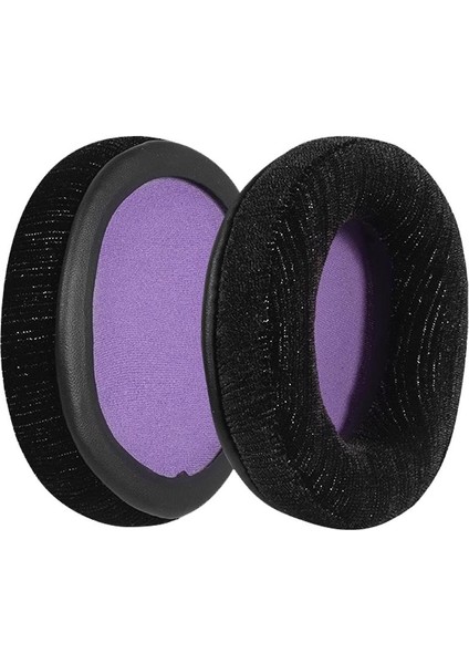 Hyperx Flash Velvet Splicing Için 2 Adet Yedek Kulaklık Yastığı (Siyah Mor Net) (Yurt Dışından)