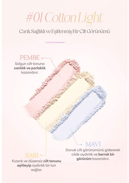 Ton Eşitleyici & Sabitleyici Fırınlanmış Pudra Dasıque Correcting Finish Powder (#01 Cotton Light)