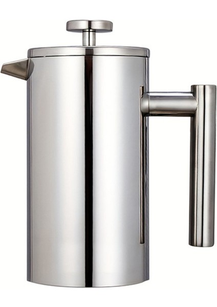 Paslanmaz Çelik Fransız Pres Kahve Makinesi 600ML Çift Duvarlı Yalıtımlı Fransız Pres Çay Demleyici Kahve Presi (Yurt Dışından)