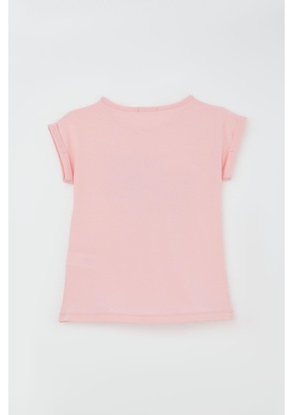 Kız Çocuk Pantolonlu Takım Çiçek Baskılı Yırtmaçlı 6-12 Yaş, Pembe