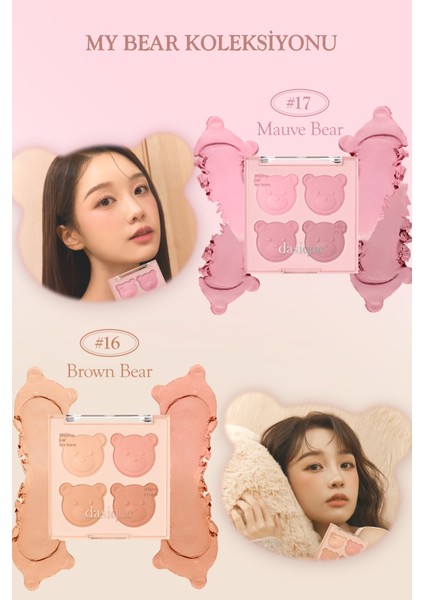 Karıştırılabilir Renk Tonlarına Sahip 4lü Jel Allık Dasıque Blending Mood Cheek (#17 Mauve Bear) indirimleri