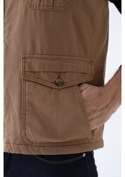 Erkek Kışlık Yelek Pamuklu Kapitoneli Dört Cepli