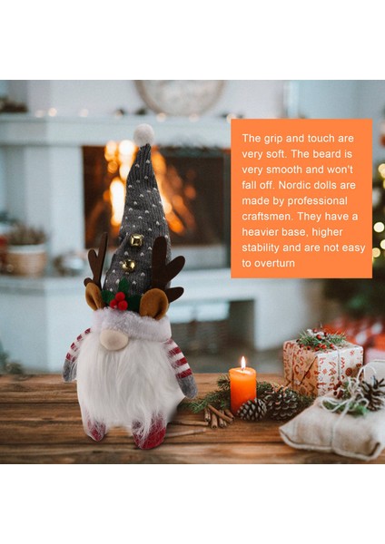 Noel Gnome Işıkları, El Yapımı Işıklı Iskandinav Heykelcik Peluş Oyuncak Süslemeleri Tatil (Gri Beyaz) (Yurt Dışından) fiyatları