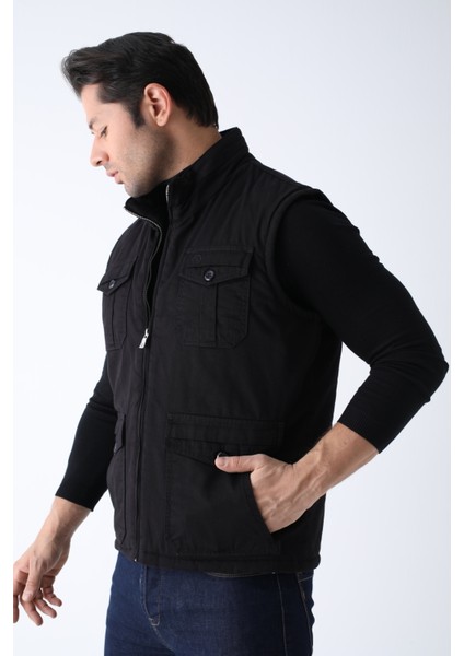 Erkek Kışlık Yelek Pamuklu Kapitoneli Dört Cepli modelleri