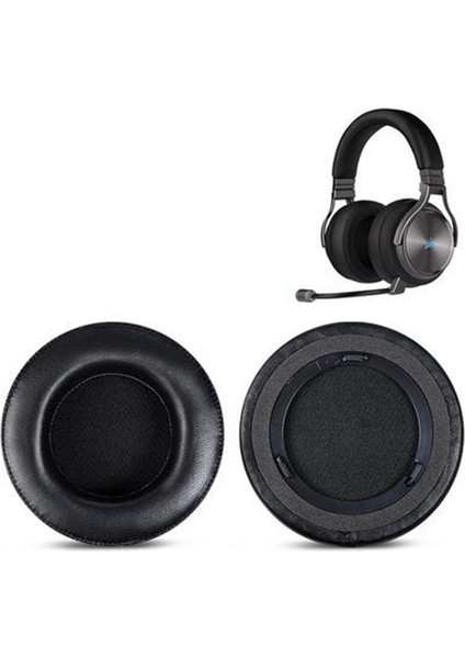 Corsair Virtuoso Kuzu Derisi Için 1 Çift Yedek Kulak Yastığı (Siyah) (Yurt Dışından)