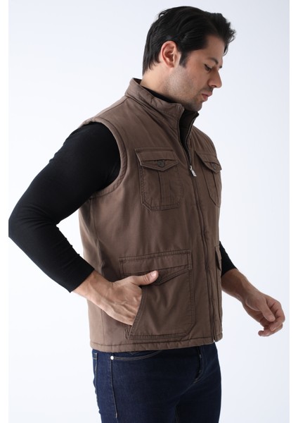 Erkek Kışlık Yelek Pamuklu Kapitoneli Dört Cepli modelleri