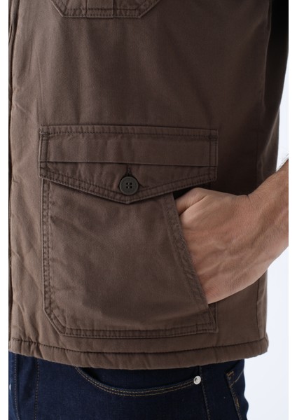 Erkek Kışlık Yelek Pamuklu Kapitoneli Dört Cepli indirimleri