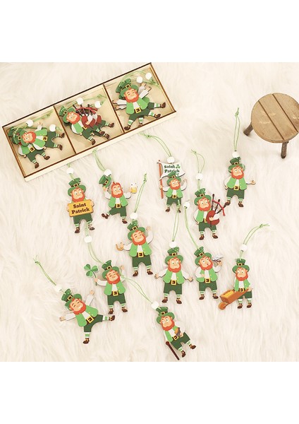9 Adet Ahşap. Günü Asma Dekorları, Yeşil Yonca Leprechaun Kolye Ucu, D (Yurt Dışından) fırsatları