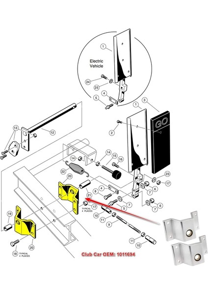 2 Pcs Club Araba Gaz ve Elektrik Için Braket Braket 1981-2011 Ds 1011694 1017401 (Yurt Dışından) indirimleri