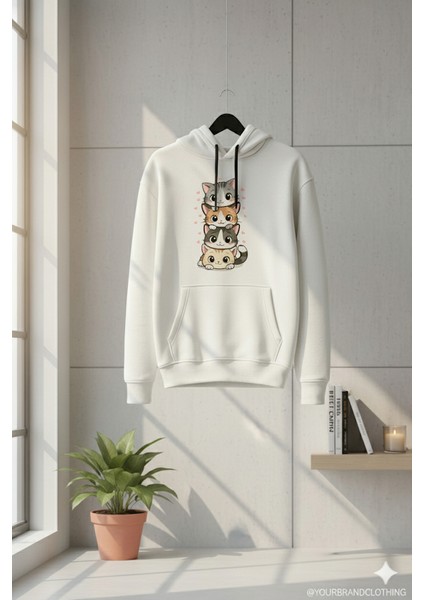 Yyz Store Dijital Baskılı 3iplik Şardonlu Kapüşonlu Sweatshirt