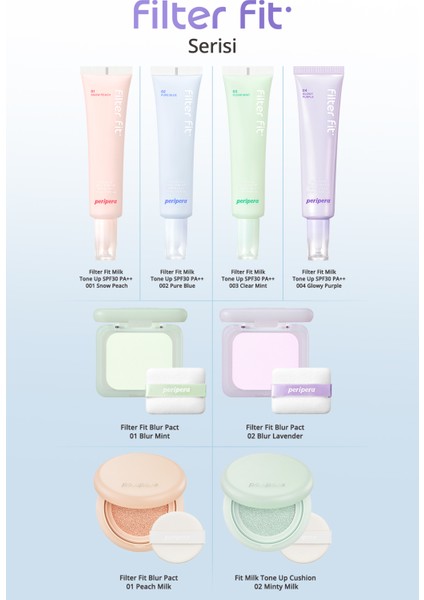 Blur Etkili Ton Eşitleyici Mor Kompakt Pudra Perıpera Filter Fit Blur Pact (02 Blur Lavender)