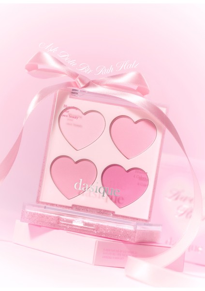 Karıştırılabilir Renk Tonlarına Sahip 4lü Allık Paleti Dasıque Blending Mood Cheek (#14 Love Heart)