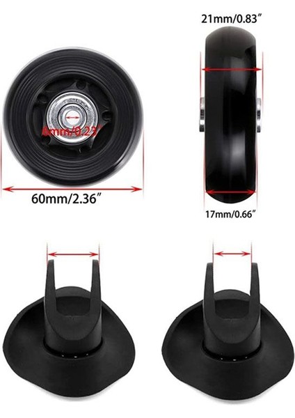 60MM x 18MM Bagaj Bavul Yedek Tekerlekler, Kauçuk Döner Tekerlek Tekerlekleri Yatakları Onarım Kitleri, 1 Set 2 (Yurt Dışından) indirimleri