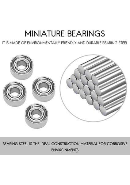 10PCS Minyatür Mühürlü Metal Korumalı Metrik Radyal Top Yatak Modeli: MR52-ZZ 2X5X2.5MM (Yurt Dışından) modelleri
