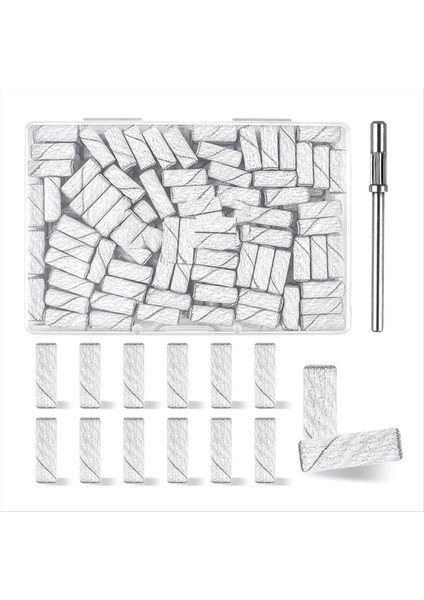 100 Adet (180 Grit Beyaz) Küçük Zımparalama Bantları Tırnak Matkap Ucu, Tırnak Matkap Bitleri, Zımpara Bandı, Tırnak Bitleri, 3.1mm Mandrel Bit (Yurt Dışından)