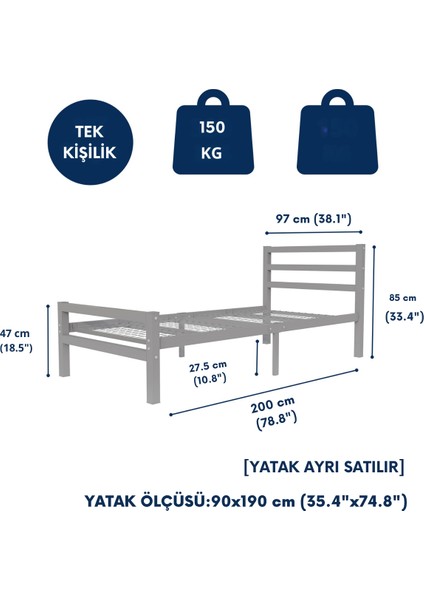 Buhara Tek Kişilik Ferforje Metal Karyola fırsatları