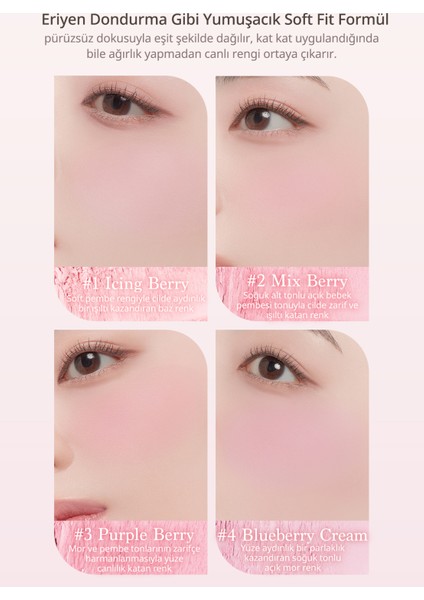 Karıştırılabilir Renk Tonlarına Sahip 4lü Allık Dasıque Blending Mood Cheek (#08 Blueberry Sorbet)