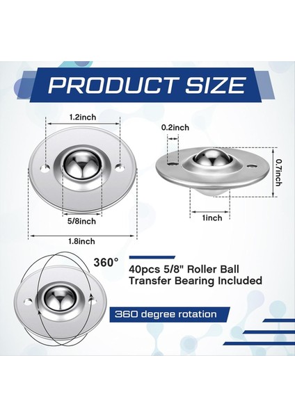 5/8in Roller Top Transferi Yatak Tavan Transferi Yatak Tekerlekler Karbon Topu Yatak Silindirleri 360 Konveyör Için Dönüş (Yurt Dışından) fiyatları
