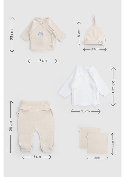 Ters Dikişli Organik Pamuk Ekru Prematüre Hastane Çıkış Seti 10'lu fırsatları