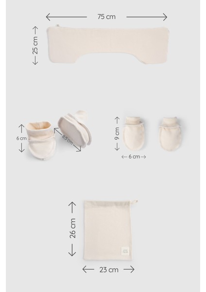 Ters Dikişli Organik Pamuk Ekru Prematüre Hastane Çıkış Seti 10'lu indirimleri