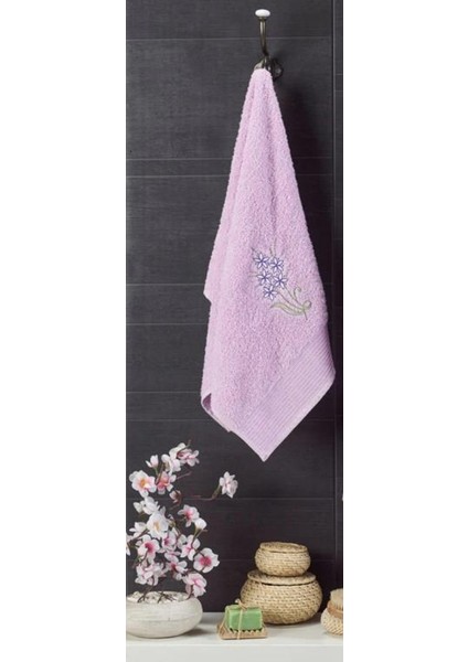 Kadın Havlulu Banyo Bornoz Takımı Lila %100 Pamuklu modelleri