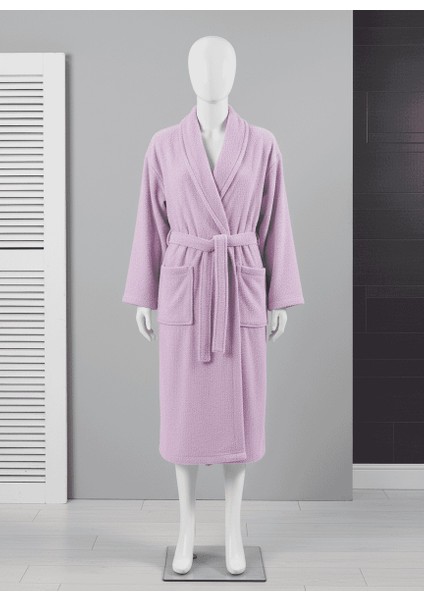 Kadın Havlulu Banyo Bornoz Takımı Lila %100 Pamuklu fırsatları