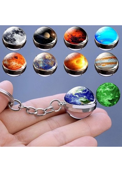 Stil 4 Güneş Sistemi Gezegen Anahtarlık Galaxy Bulutsusu Uzay Ay Dünya Güneş Sanat Çift Taraflı Cam Top Çanta Anahtarlık Süs Arkadaşa Hediye (Yurt Dışından) fiyatları