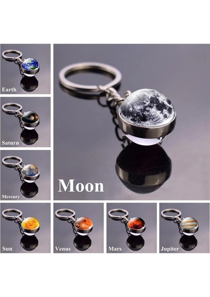 Stil 4 Güneş Sistemi Gezegen Anahtarlık Galaxy Bulutsusu Uzay Ay Dünya Güneş Sanat Çift Taraflı Cam Top Çanta Anahtarlık Süs Arkadaşa Hediye (Yurt Dışından) modelleri