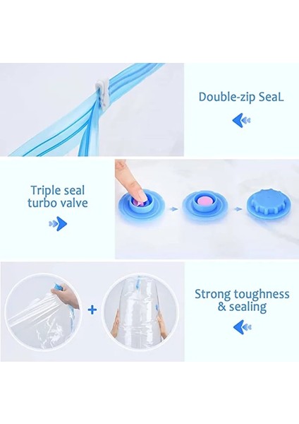 Vakum Torbası 80X110 cm Premium Vakumlu Saklama Torbası %80 Daha Fazla Depolama Alanı!çift Fermuar Contası, Üçlü Conta Vanası!yorgan, Battaniye, Yatak Takımı, Giysi Için (Yurt Dışından) modelleri