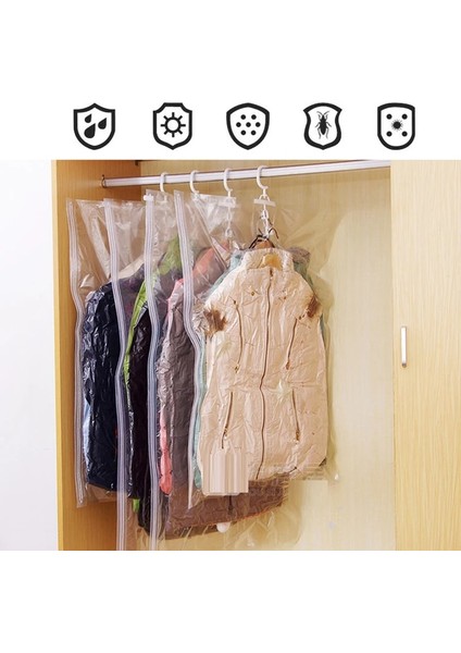 Stil B Asılı Şeffaf Vakumlu Saklama Çantası Giysi Organizatör Tasarrufu Uzay Tutucu Katlanır Çanta Paketi Konfeksiyon Toz Geçirmez Saklama Torbaları (Yurt Dışından) modelleri