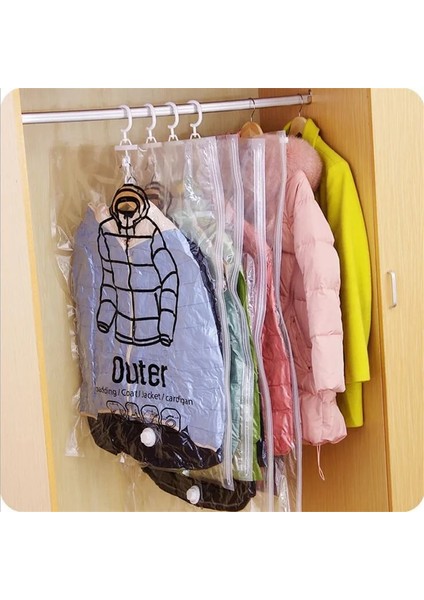 S 90CMX67CM Yerden Tasarruf Asılı Vakum Torbası Elbise Elbise Anti-Toz Dolap Saklama Çantası Mühür Sıkıştırma Organizatör Askı ile (Yurt Dışından) modelleri