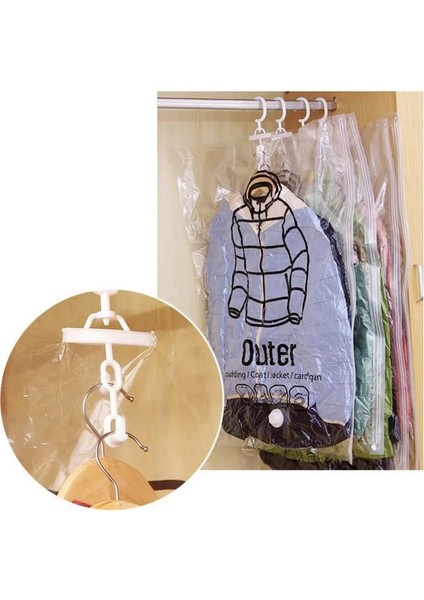 S 90CMX67CM Yerden Tasarruf Asılı Vakum Torbası Elbise Elbise Anti-Toz Dolap Saklama Çantası Mühür Sıkıştırma Organizatör Askı ile (Yurt Dışından) indirimleri