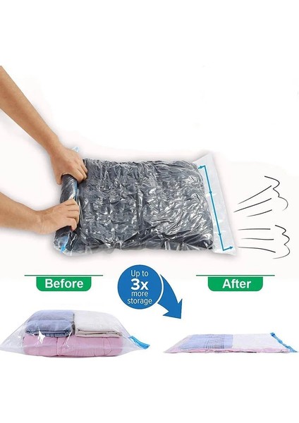 Sıkıştırma Torbası 40X60 cm Vakumlu Saklama Torbası, Yatak, Giysi ve Diğer Yerden Tasarruf Sağlayan Seyahat Saklama Çantası, El Pompalı, Vakum Torbası Ambalajı (Yurt Dışından) fırsatları