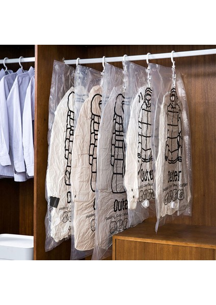 Hava Pompası Asılı Saklama Torbaları Uzay Tasarruflu Vakum Sızdırmazlık Organizatör Askı ile Ev Dolapları Dolap Tozluk Giysi Saklamak Için (Yurt Dışından) fırsatları