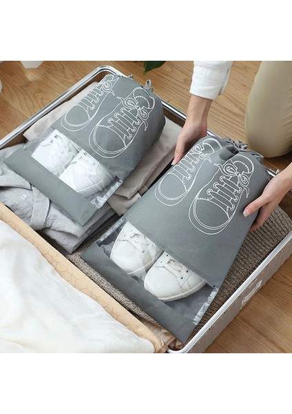 Kırmızı-Desensiz L 32 x 44 cm 1 Adet Ayakkabı Saklama Çantası Toz Geçirmez Bavul Bezi Çorap Tutucu (Yurt Dışından) modelleri