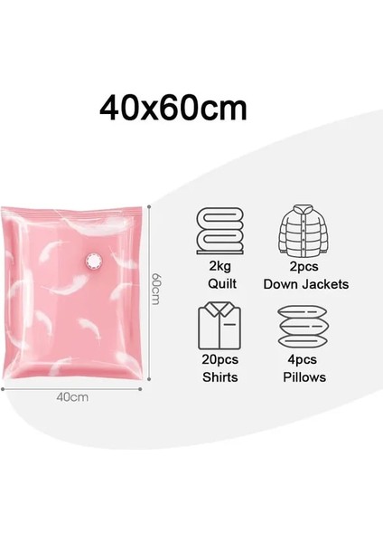 F- 40X60CM 1 Parça 6 Stil Vakum Torbası Elbise Yorgan Saklama Torbaları Ev Düzenleyici Seyahat Sıkıştırılmış Organizasyon Yerden Tasarruf Yatak Mühür Paketi (Yurt Dışından)