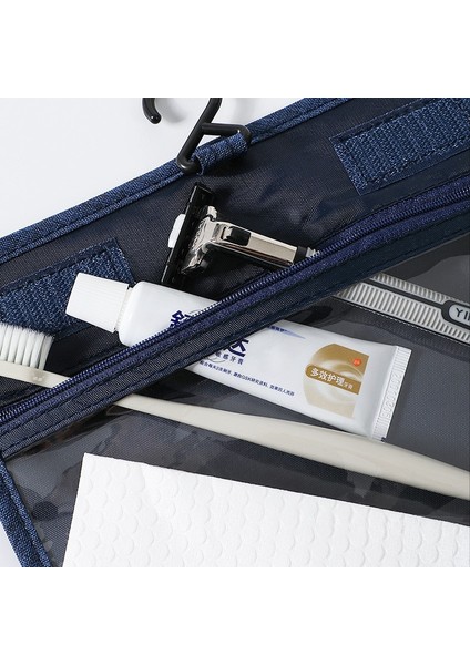 Kuş Mavi Yerden Tasarruf Sağlayan Seyahat Kozmetik Çantası Bayanlar Su Geçirmez Kozmetik Çantası Yıkama Saklama Çantası Asılı Kuru ve Islak Ayırma Saklama Çantası (Yurt Dışından) fiyatları