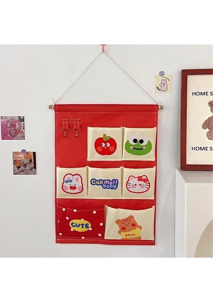 Pembe Duvar Asma Saklama Çantası Duvar Kapı Asılı Nem Geçirmez Çeşitli Eşyalar Depolama Yatak Odası Için Çok Cepli Space Saver Depolama (Yurt Dışından) modelleri