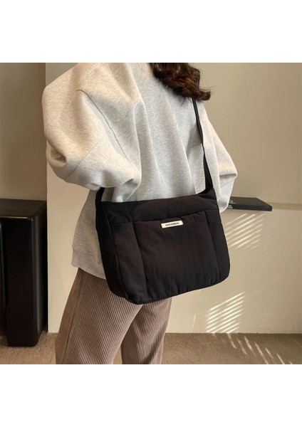Bej Yeni Moda Uzay Yastıklı Pamuk Kadın Omuz Çantaları Kış Naylon Aşağı Kapitone Shopper Askılı Çanta Kadın Crossbody Çanta Kılıfı (Yurt Dışından) fırsatları