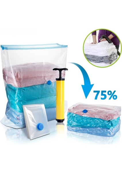 El Pompası Vakum Saklama Torbaları Uzay Tasarrufu, Ekstra Büyük Mühürleyen Çanta, Yatak Takımları Için Dolap Organizatörleri, Yastıklar, Aşağı Ceket, Battaniye Saklama Torbaları (Yurt Dışından) indirimleri