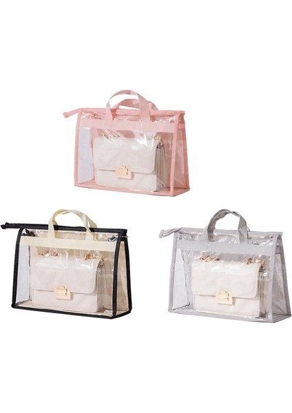 Pembe L Kadın Temizle Çanta Pvc Çanta Dolap Yerden Tasarruflu Saklama Kutusu Organizatör Çanta Koruyucu Tutucu Fermuar ve Saplı (Yurt Dışından) indirimleri
