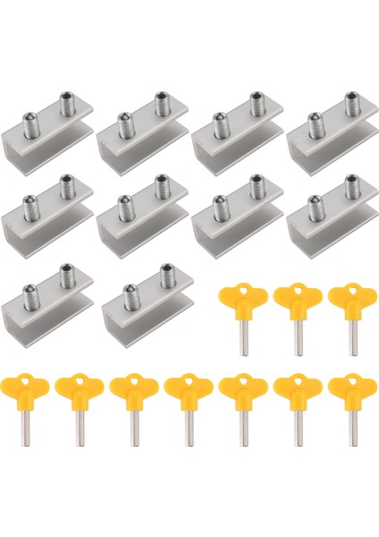 10 Set Sürgülü Kanat Durdurucu Dolap Kilitleri Kayışlar Kapılar Güvenlik Güvenlik Hırsızlık Kilitli Pencere Sürgülü Kapı Kapıları Kilitle Iki Delik (Yurt Dışından)