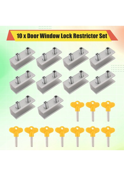 10 Set Sürgülü Kanat Durdurucu Dolap Kilitleri Kayışlar Kapılar Güvenlik Güvenlik Hırsızlık Kilitli Pencere Sürgülü Kapı Kapıları Kilitle Iki Delik (Yurt Dışından) indirimleri