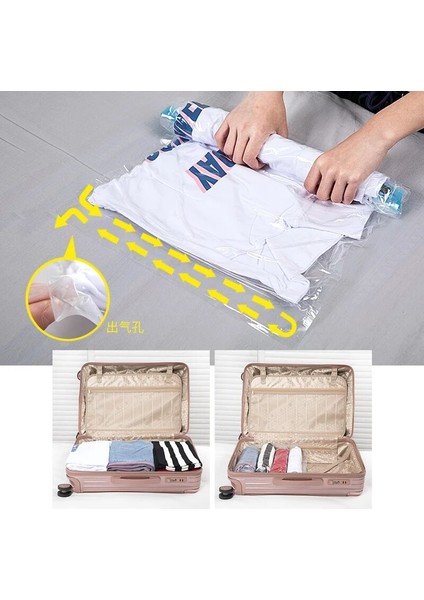 35X50 cm Uygun Vakum Poşeti Depolama Organizatör Şeffaf Elbise Mühür Sıkıştırılmış Seyahat Yerden Tasarruf Çanta Paketi Elbise Organizatör (Yurt Dışından) fiyatları